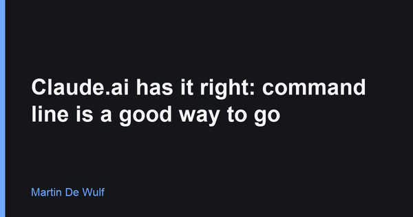 Claude.ai has it right: command line is a good way to go